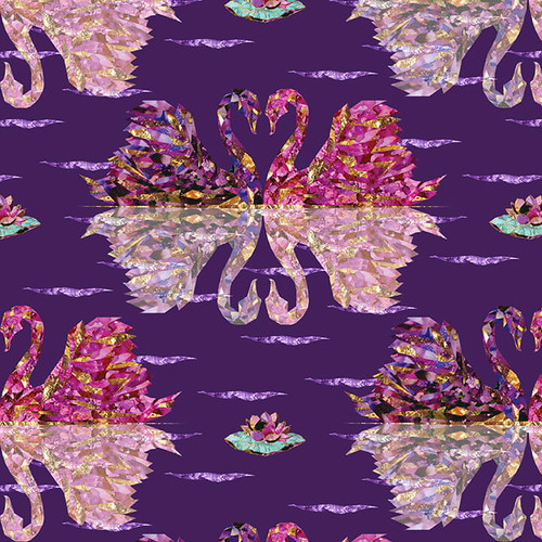Swan Lakes- Swans- Purple